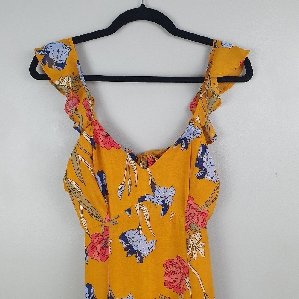 JAPANA Maxi Dress Open Back Floral Gold/Pinks/Blues Women's Size S‎ - Picture 2 of 12